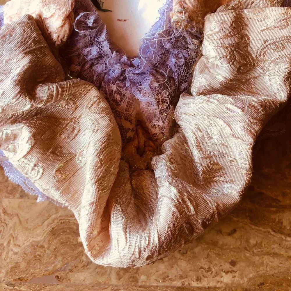 Vintage Unique Creations SF Porcelain Woman Bust Wall Mask Feather Victorian